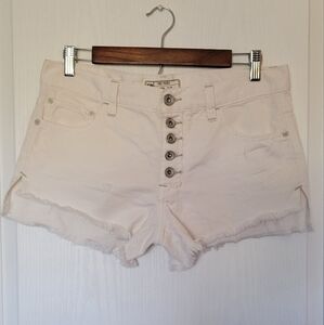 Free People White Button Fly Shorts Size: 25